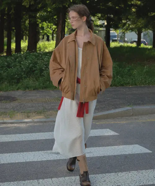[TILL I DIE] Suede double collar jumper [TIFA05LE05]_Camel