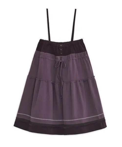 [HUG YOUR SKIN] 2-way string tiered skirt (Purple) / 투웨이 스트링 티어드 스커트 (퍼플)