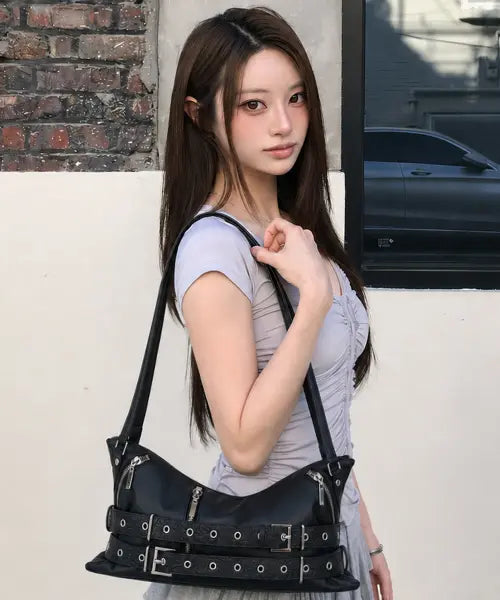 [LUVISTRUE] SY ROSE BELT SHOULDER BAG(BLACK)