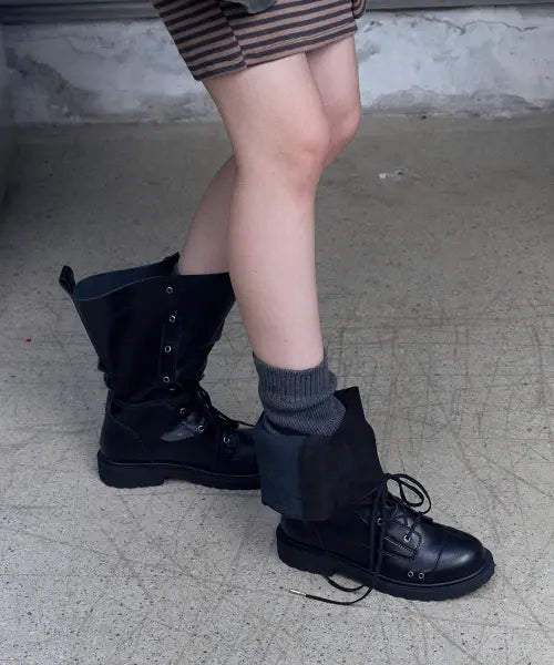 [KHIHO] Kael Tie Wrap Boots Black / 카엘 타이 랩 부츠 블랙