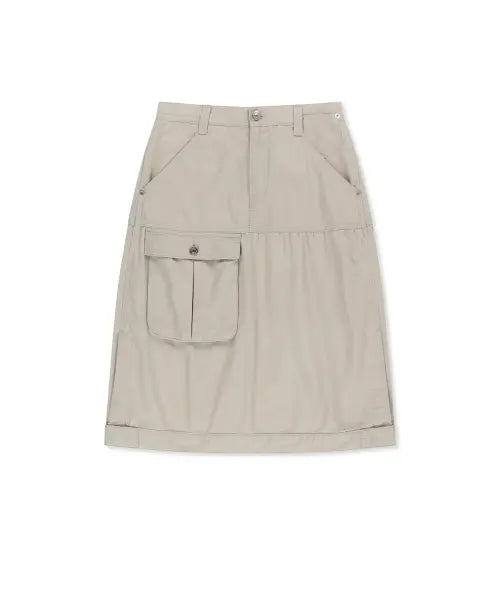 [MATIN KIM] VINTAGE POCKET MIDI SKIRT IN LIGHT BEIGE