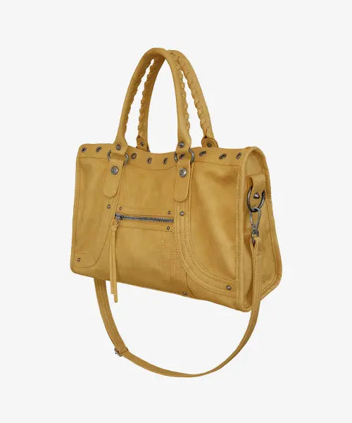 [BLACK PURPLE] Velton Curve Tote Bag_Mustard / 벨튼 커브 토트백_머스타드 Velton Curve Tote Bag_Mustard