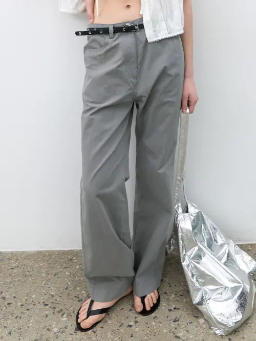 [ATELIER NAIN] LOW WAIST EYELET BELT SET PANTS S (PT-5763)