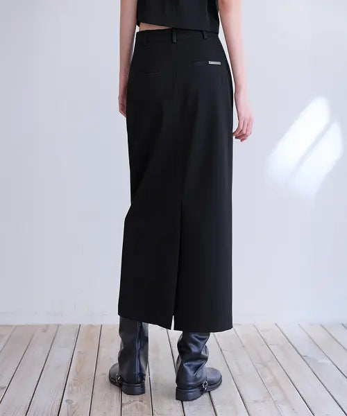 [LONDONDADA] [SET-UP] Essential Tailored Long Skirt, BLACK
