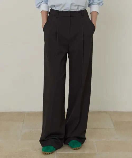 [CITYBREEZE] ONE TUCK WIDE SLACKS_3COLORS / 원턱 와이드 슬랙스_3COLORS