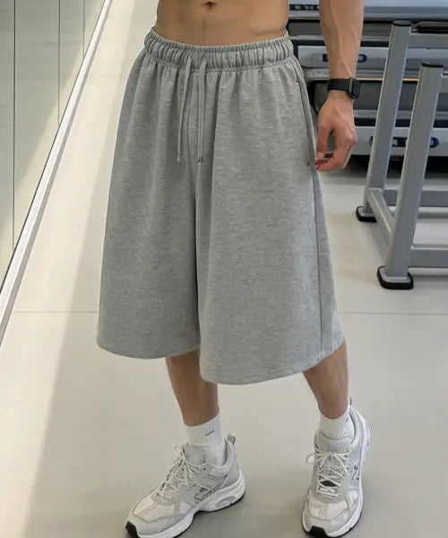 [NOMBRE] WIDE BERMUDA RIVET PANTS (GRAY) / 와이드 버뮤다 리벳 팬츠 (그레이)