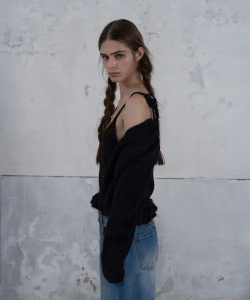 [FOETO] Melts Cardigan Set - Black / New melts cardigan set - black