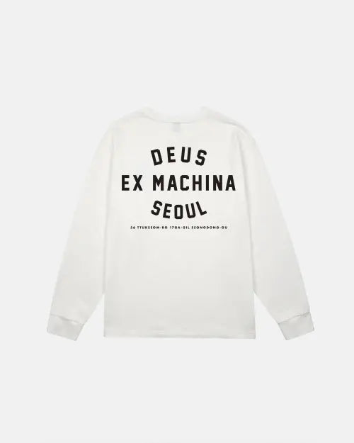 [DEUS EX MACHINA] Seoul College Address LS Tee - White / Seoul College Address Ls Tee_White