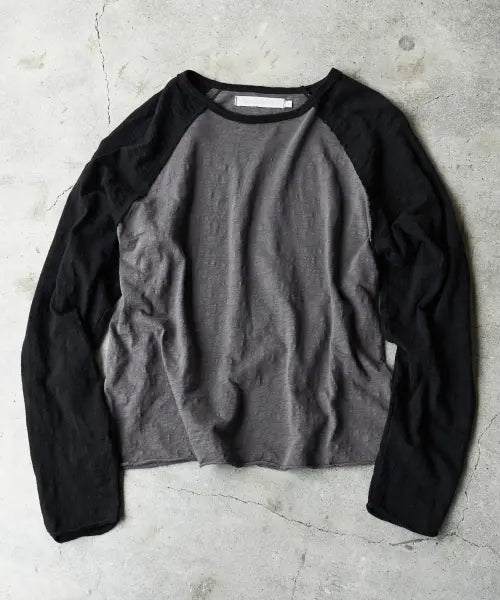 [SLOWACID] SLUB RAGLAN LONG SLEEVE [CHARCOAL] / 슬럽 래글런 롱슬리브 [차콜]