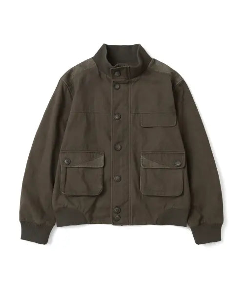 [THE COLDEST MOMENT] TCM Color Block Washed Bomber Jacket (Khaki Brown)