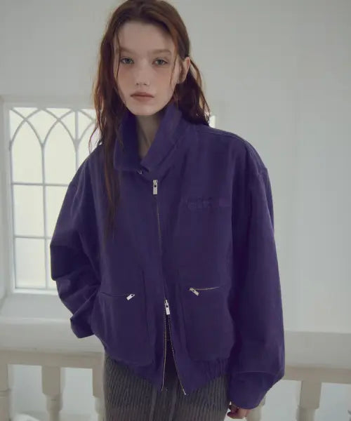[CITTA] Soft Touch Cotton Zip Pocket Blouson_CTO161(Purple)