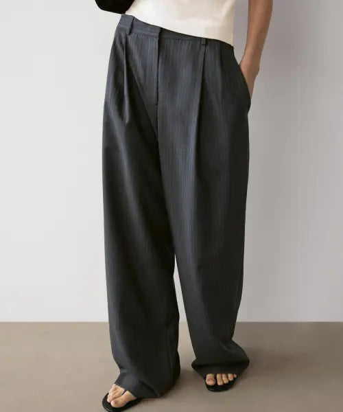 [MASSIMO DUTTI] Pinstripe cool wool blend suit pants