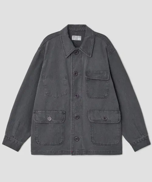 [TYPESERVICE] Washed Pocket Work Jacket [Charcoal]