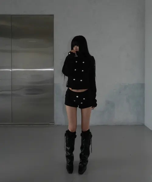 [AYASNSEY] SIER NAPOLEON SHORTS (BLACK)