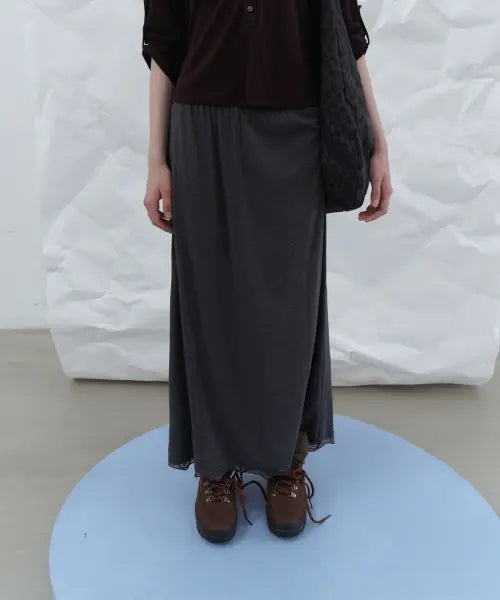 [FOETO] Rosette Lace Skirt - Charcoal