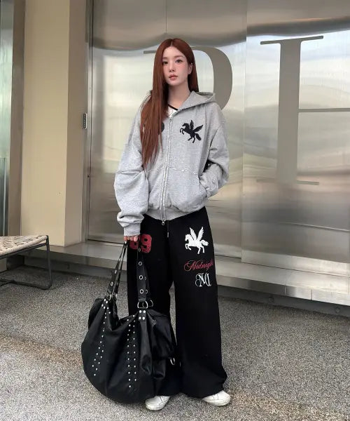 [MIDNIGHT MOVE] Horse Leather Pants (Black) / horse pants (black)