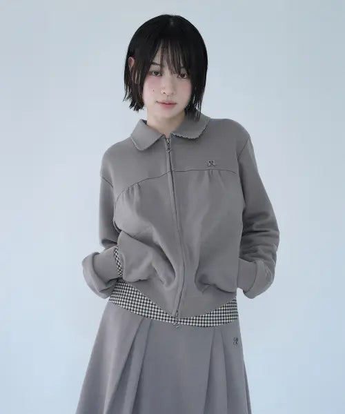 [MIRECO] MINI CHECK SWEAT JK BEIGE