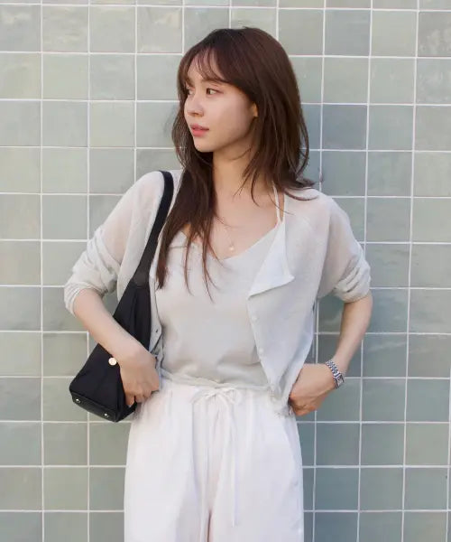 [TTUDEMENT] SHEER SET-UP CARDIGAN_MINT / [SET] SHEER SET-UP CARDIGAN_MINT