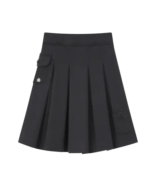 [BAUF] Double Pocket Pleated Skirt [Charcoal] / 더블 포켓 플리츠 스커트 [차콜]
