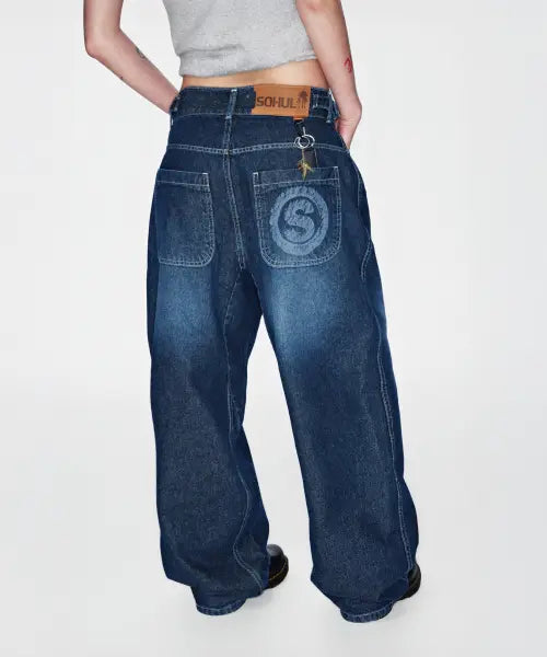 [SOHUL] Sohul Semi Baggy Jeans (Dark Blue) / Sohul Semi Baggy Jeans (진청)
