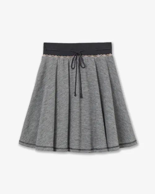 [AEAE] STRING LACE SKIRT [GREY]