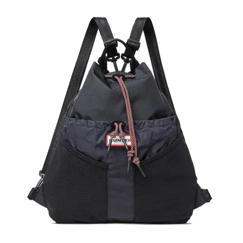 [HUNTER] Unisex Travel Multi-Function Ripstop Packable Backpack - Black/Red Box Logo / [UNISEX] 트래블 멀티 펑션 립스탑 패커블 백팩 - 블랙/레드박스로고 UBB7125NRSRBO