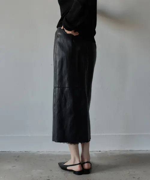 [THEELO] Lace Leather Skirt_2 Color / 레이스 레더 스커트_2 Color