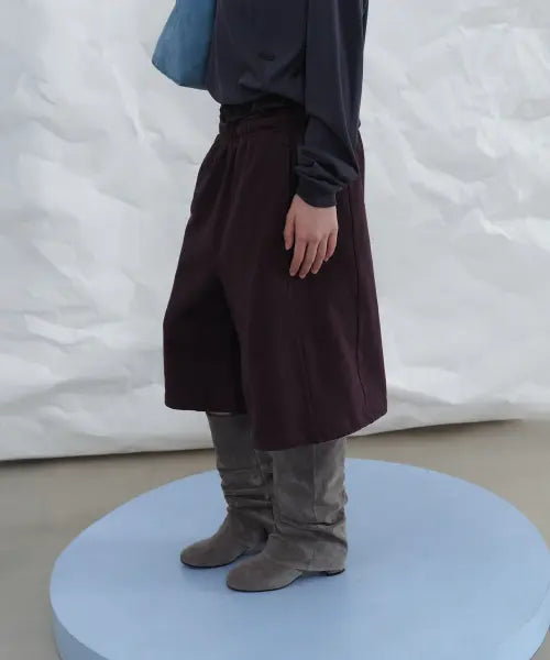 [FOETO] Sweat Bermuda Shorts - Bordeaux / Sweat bermuda pants - bordeaux