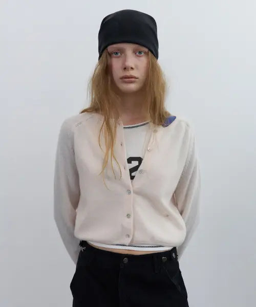 [FOETO] Some Heart Cardigan - Pink