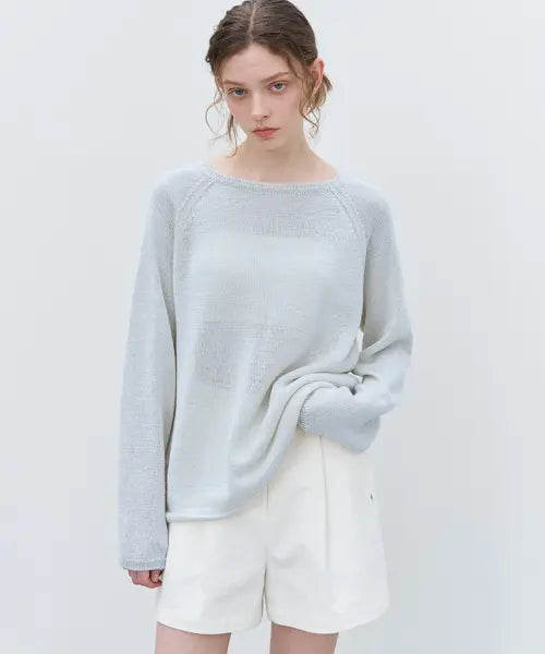 [KNOWNBETTER] Loose-fit paper knit [KNSS08KN02]_Sky blue
