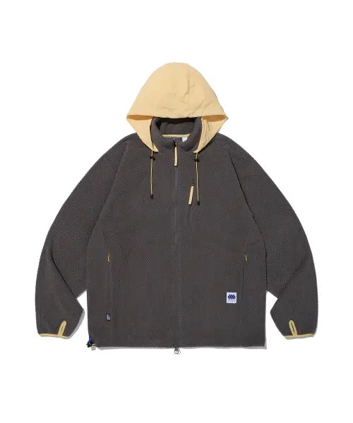 [MADDEN] Funny Zigzag Hidden Hood Jacket - Brown / 퍼니 지그재그 히든 후드 자켓 브라운