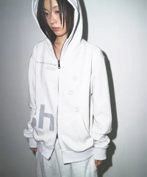 [SOHUL] Easy Hood Zip-up (White Melange) / Easy Hood Zip-up (화이트 멜란지)