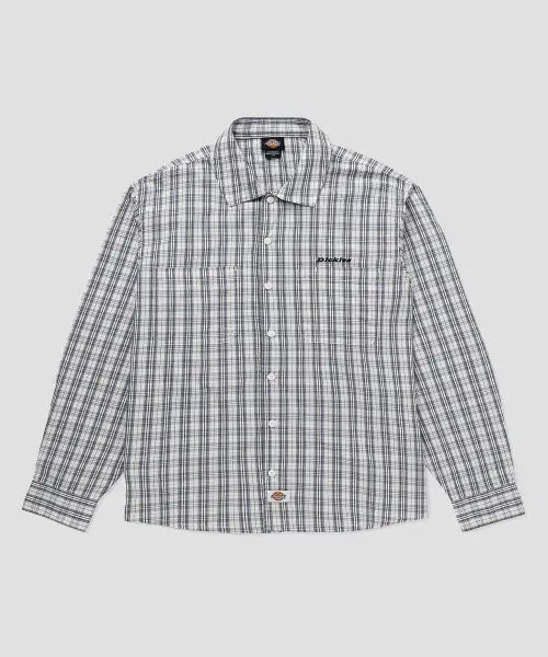 [DICKIES] Wellsville Poplin Check Shirt Egret / 웰스빌 포플린 체크 셔츠 Egret