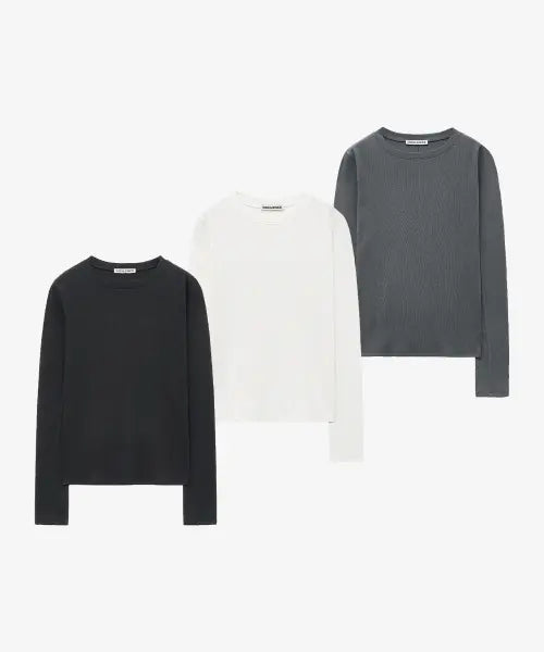 [INSILENCE WOMEN] [2 PACK] W SUPIMA Cotton Long Sleeve T-Shirt_3 Color / [2 PACK] W 수피마 코튼 롱슬리브 티셔츠_3 Color