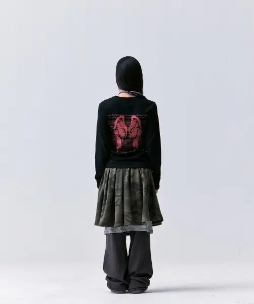 [TANSANMAGNESIUM] Wing Long Sleeve (Black/Red) / 윙 롱슬리브 (블랙/레드)