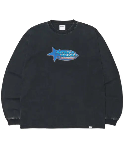 [NOMANUAL] STAR LOGO VINTAGE LONG SLEEVE TEE - WASHED BLACK