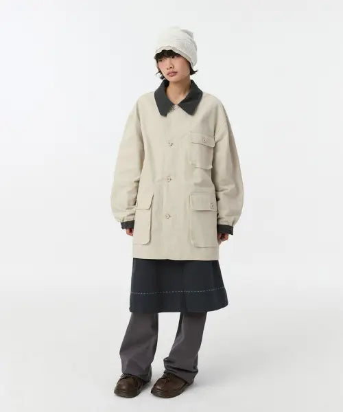 [OHESHIO] Reversible Floral Cotton Jacket, Beige