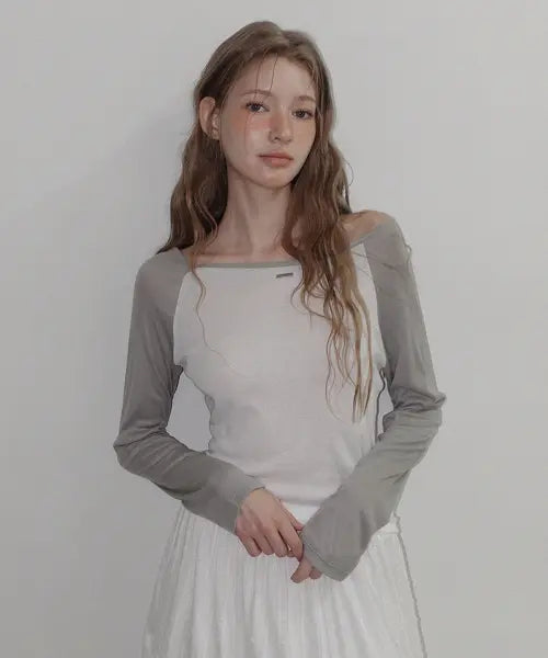 [TWEE] Matin Colorblock Raglan Long Sleeve T-Shirt / 매틴 배색 나그랑 긴팔 티셔츠