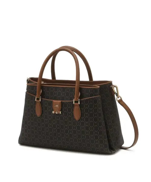 [DAKS WOMENS ACCESSORIES] Brown DD Pattern Leather Tote Bag / 브라운 DD 패턴 가죽 토트백_DCBA6E873W3
