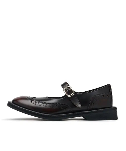 [NEGATIVE THREE] [GROVE X NEGATIVETHREE] Brogue Mary Jane_Rub Off Brown