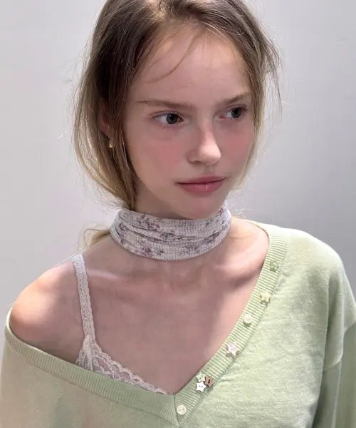 [MARGARIN FINGERS] ROSE SCARF (IVORY)
