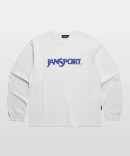 [JANSPORT] Basic Logo Long Sleeve White / 베이직 로고 롱슬리브 WHITE