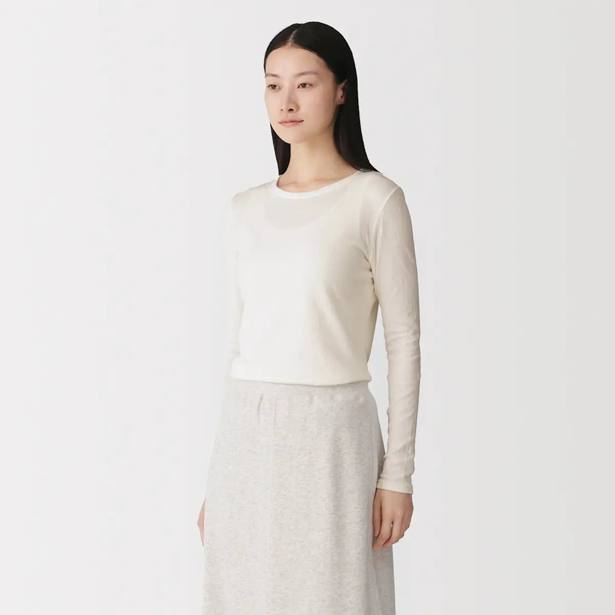 [MUJI] Cotton Cashmere Crewneck T-Shirt / 면 캐시미어 크루넥 티셔츠