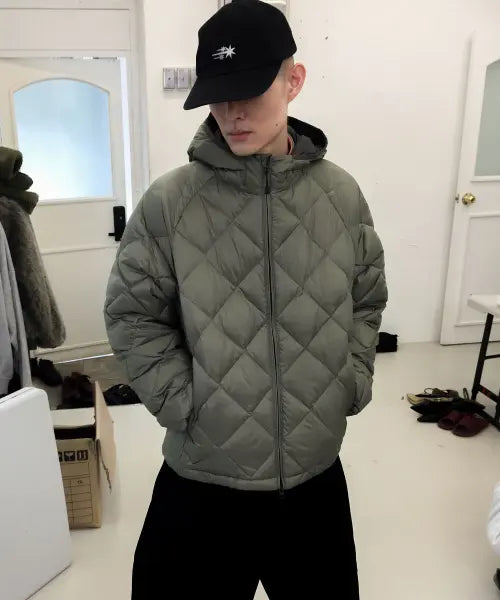 [NICEGHOSTCLUB] HOODED LIGHT DOWN JACKET_SAND(NG2GWUB900A)