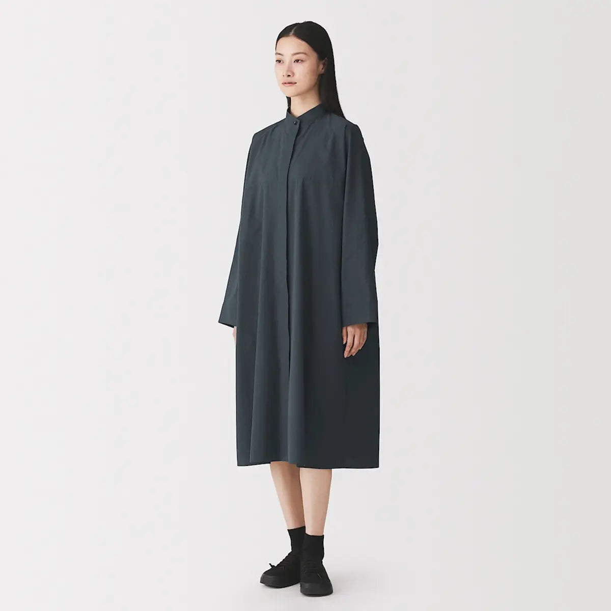 [MUJI] Cotton Wool Relaxed Fit Shirt Dress / 코튼 울 릴랙스 핏 셔츠 원피스