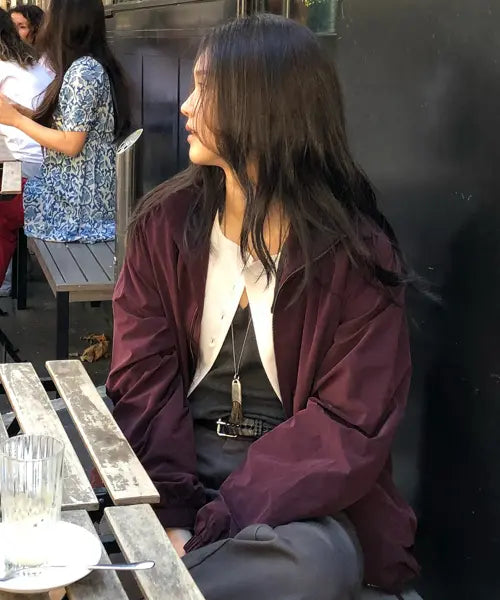 [HOWUS] Autumn Drive Windbreaker (Wine)