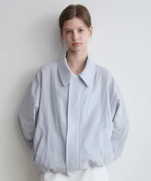 [LENAV] Les Summer Linen Collar Blouson (Sky) / les summer 린넨 카라 블루종 (스카이)