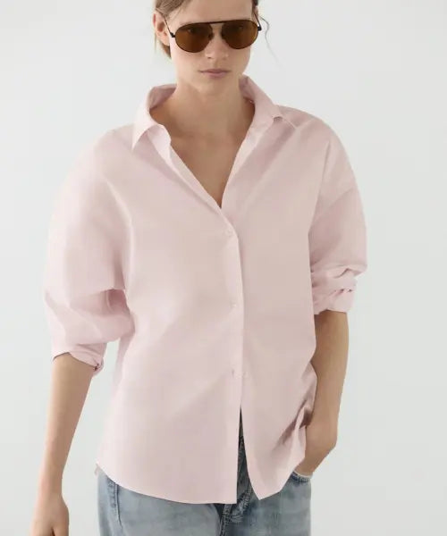 [MASSIMO DUTTI] Cotton Poplin Pintuck Shirt / 코튼 포플린 핀턱 셔츠