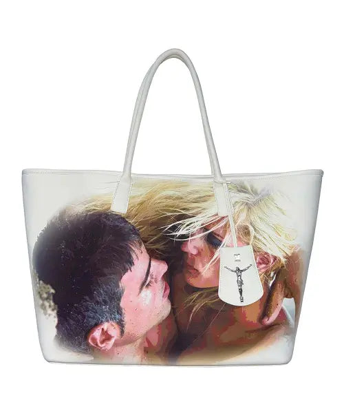 [SCULPTOR] Unholy Couple Market Tote Bag White