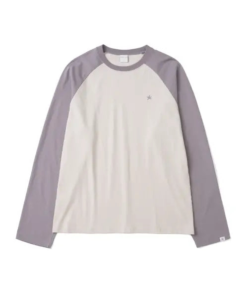 [THE COLDEST MOMENT] TCM mini logo raglan long sleeve (beige/purple)